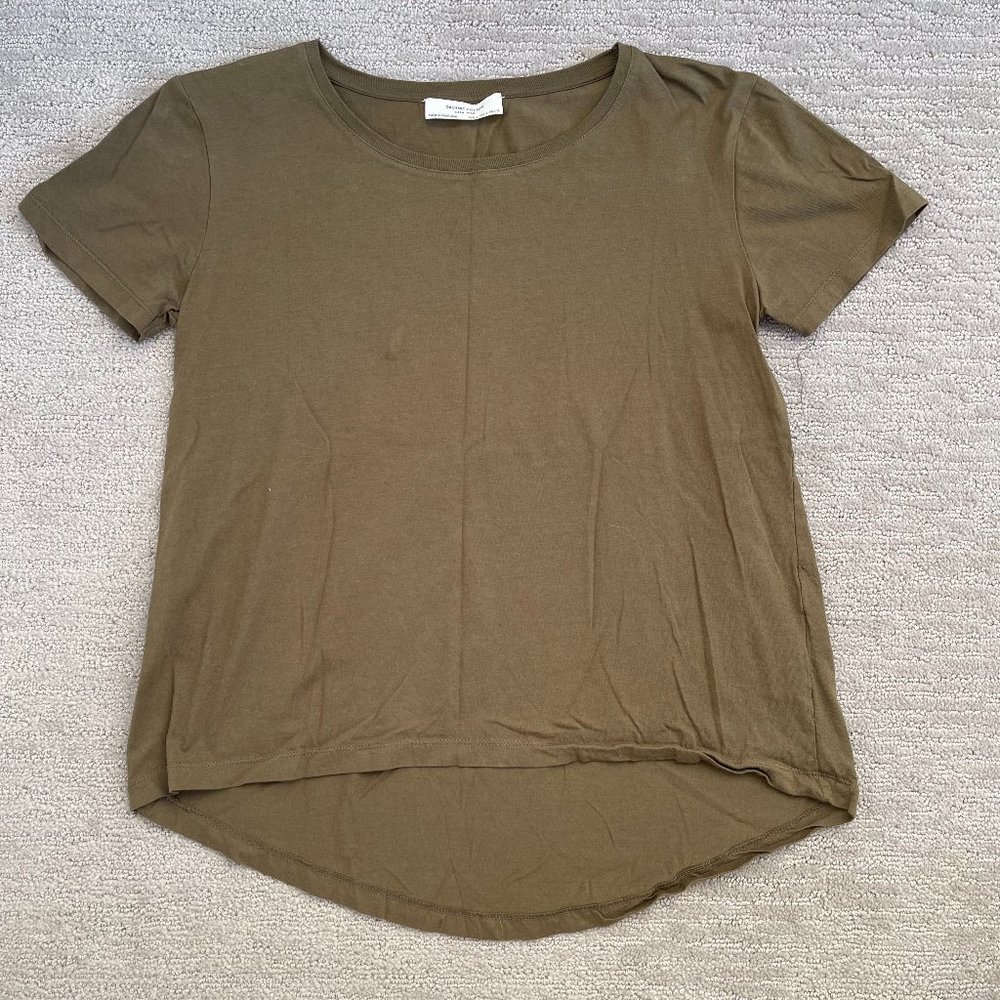 Zara Olive Green T-Shirt - Women's Small